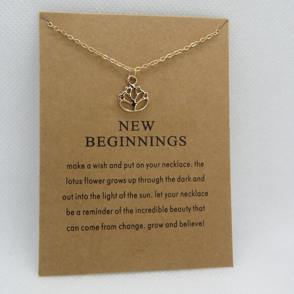 New Beginnings Lotus Flower Pendant Necklace - Picture 2 of 3